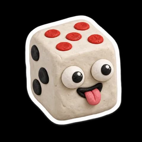 Dice sticker for a random pack